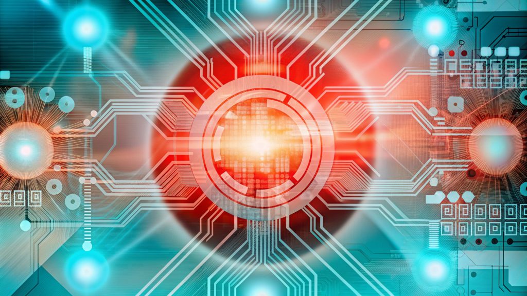 abstract digital background with circuit board pattern.